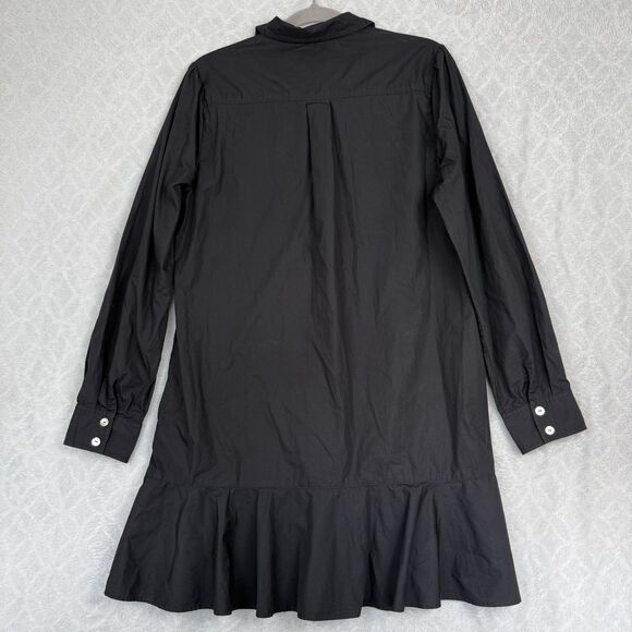 Quince 100% Organic Cotton Poplin Drop Waist Shirt Dress M Black Capsule Minimal - Picture 6 of 15